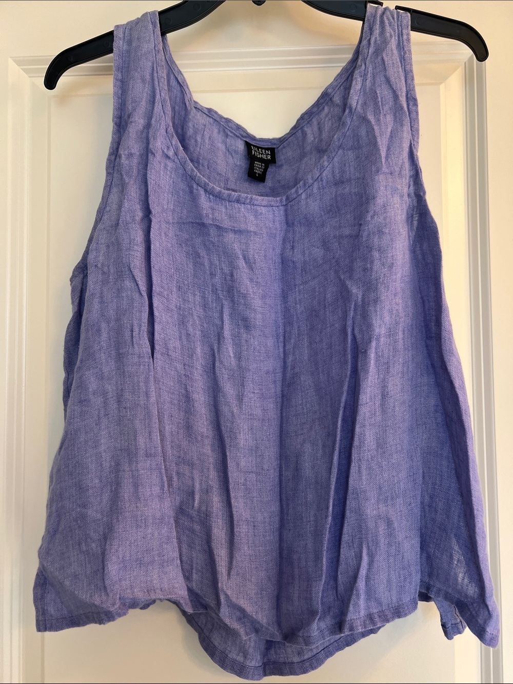 Eileen Fisher Soft Lavender Linen Scoop Neck Tank